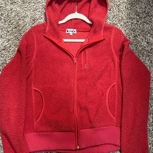 Women's Red Textured Jacket